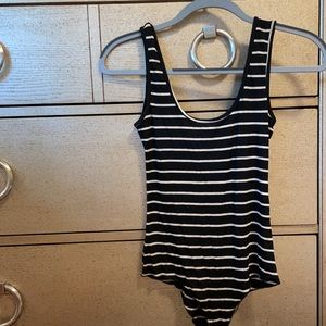 Emma & Sam striped bodysuit with scooped back